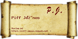 Piff János névjegykártya